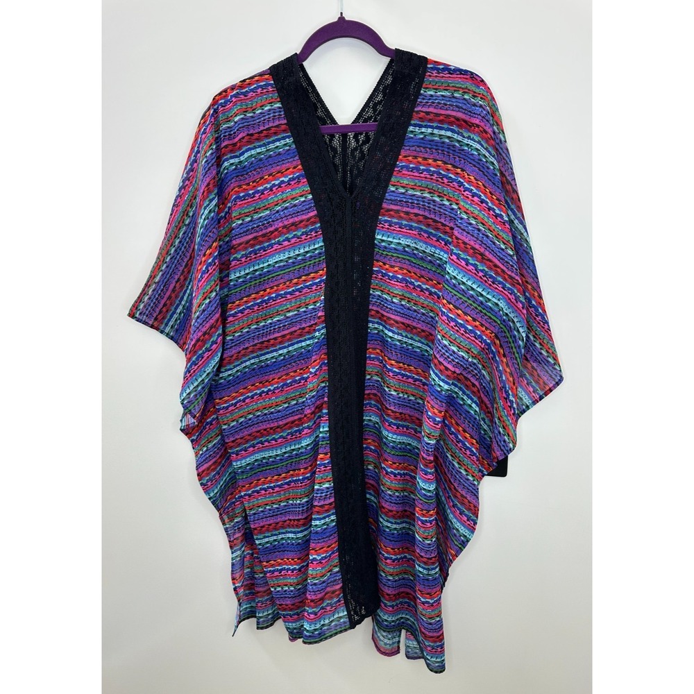 NWT Miraclesuit Carnivale Caftan Swimsuit Cover-Up Multi Color Striped Small - Picture 13 of 14
